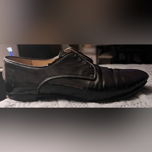 Prada Women’s Black Leather Oxford Dress Shoes Size 37.5 / 7.5 - Picture 6 of 13